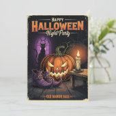 Spooky Night Party Invitation Kaart (Staand voorkant)