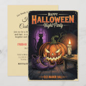 Spooky Night Party Invitation Kaart (Voorkant / Achterkant)
