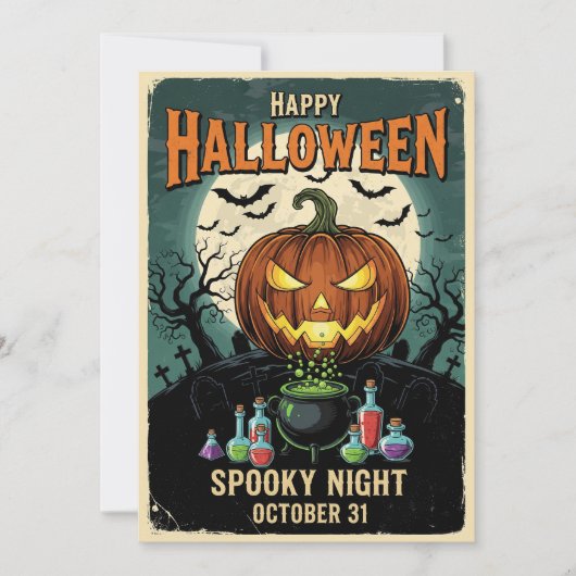 Spooky Night Party Invitation Kaart (Voorkant)