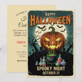 Spooky Night Party Invitation Kaart (Voorkant / Achterkant)