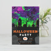 Spooky Night Sky Crescent Moon Halloween Kaart (Staand voorkant)