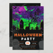 Spooky Night Sky Crescent Moon Halloween Kaart (Voorkant / Achterkant)