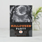 Spooky Night Sky Crescent Moon Halloween Kaart (Staand voorkant)