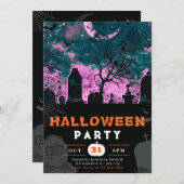 Spooky Night Sky Crescent Moon Halloween Kaart (Voorkant / Achterkant)