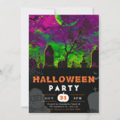 Spooky Night Sky Crescent Moon Halloween Kaart (Voorkant)