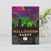 Spooky Night Sky Crescent Moon Halloween Kaart (Staand voorkant)