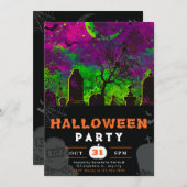 Spooky Night Sky Crescent Moon Halloween Kaart (Voorkant / Achterkant)