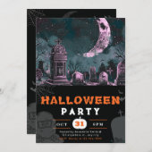 Spooky Night Sky Crescent Moon Halloween Kaart (Voorkant / Achterkant)