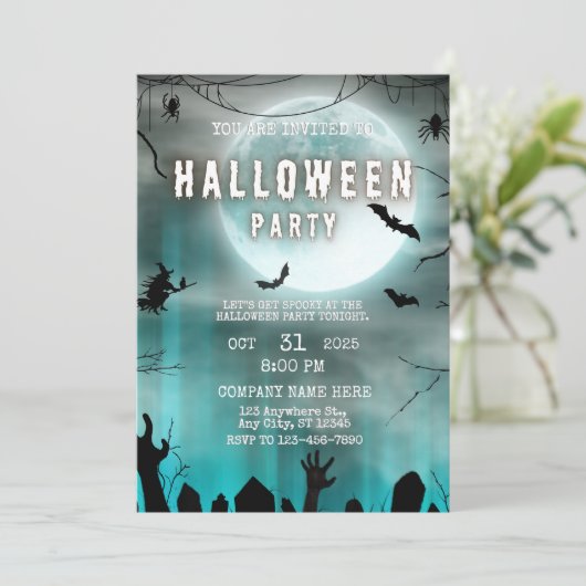 Spooky Night Theme Small Business Halloween Kantoo Kaart (Staand voorkant)