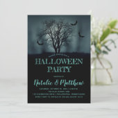 Spooky Night Tree | Uitnodiging van Bats Halloween (Staand voorkant)