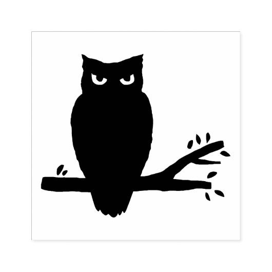 Spooky Night Uil Silhouet Rubberstempel (Afrduk)