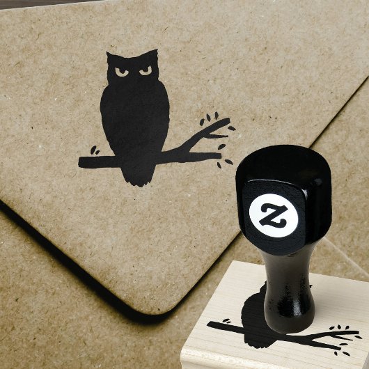 Spooky Night Uil Silhouet Rubberstempel