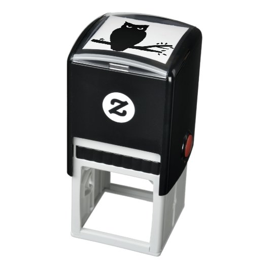 Spooky Night Uil Silhouet Zelfinktende Stempel (Product)