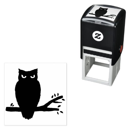 Spooky Night Uil Silhouet Zelfinktende Stempel (In situ)