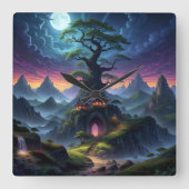 Spooky Night Vierkante Klok (Voorkant)