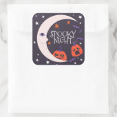 Spooky Night Vierkante Sticker (Tas)