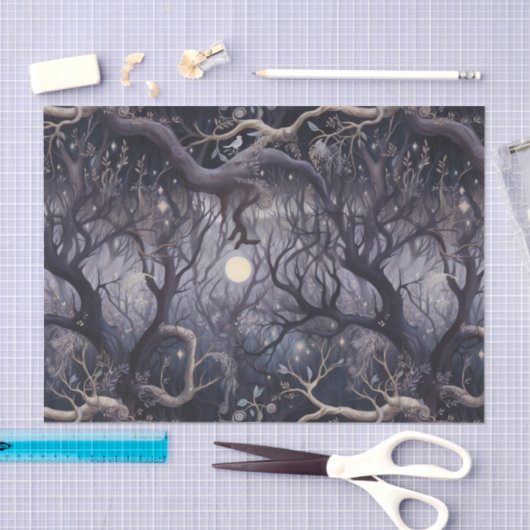 Spooky Nighttime Garden Tissuepapier (Craft)