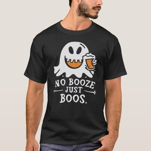 Spooky 'No Booze Just Boos' T-shirt (Voorkant)