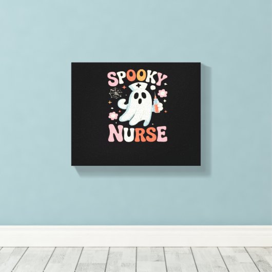 Spooky Nurse Classic T-shirt_1 Canvas Afdruk (Insitu (Houten vloer))