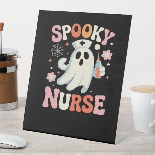 Spooky Nurse Classic T-shirt_1 Reclamebord Met Voetstuk (Insitu)