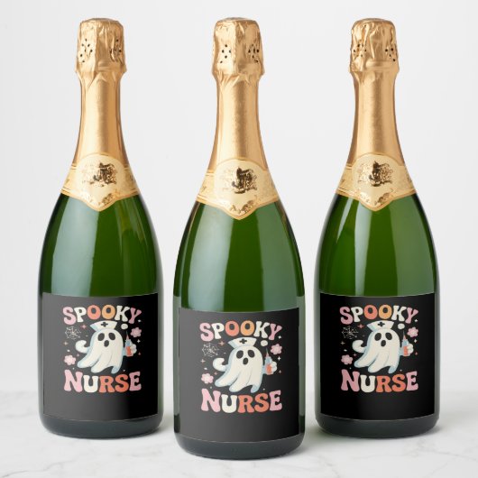 Spooky Nurse Classic T-shirt_1 Sparkling Wijnetiket (Flessen)
