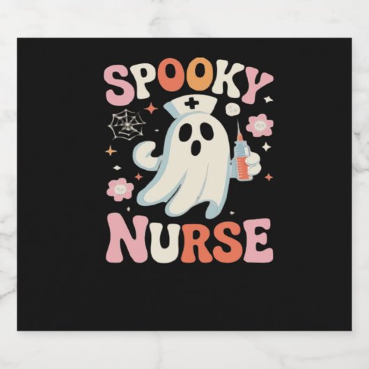 Spooky Nurse Classic T-shirt_1 Sparkling Wijnetiket (Enkel label)