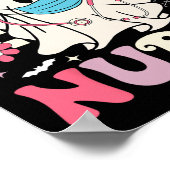 Spooky Nurse Ghost Halloween Schattigee Groovy Nur Poster (Hoek)