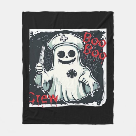 Spooky Nurse Ghost Haunted Hospital Crew Ghostly N Fleece Deken (Voorkant)