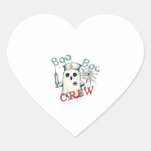 Spooky Nurse Ghost Haunted Hospital Crew Ghostly N Hart Sticker (Voorkant)