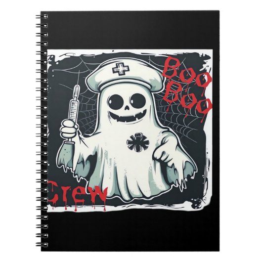 Spooky Nurse Ghost Haunted Hospital Crew Ghostly N Notitieboek (Voorkant)