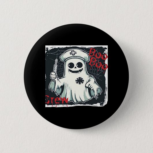 Spooky Nurse Ghost Haunted Hospital Crew Ghostly N Ronde Button 5,7 Cm (Voorkant)