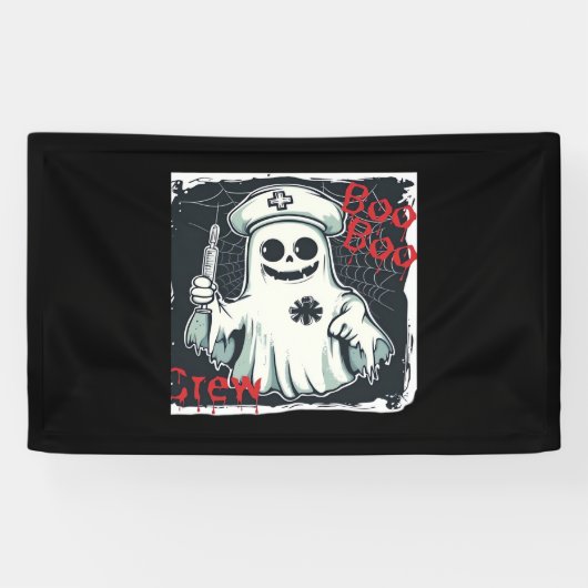Spooky Nurse Ghost Haunted Hospital Crew Ghostly N Spandoek (Horizontaal)