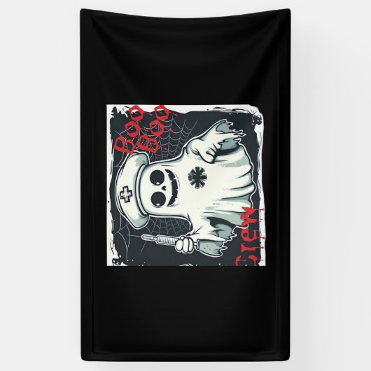 Spooky Nurse Ghost Haunted Hospital Crew Ghostly N Spandoek (Verticaal)