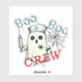 Spooky Nurse Ghost Haunted Hospital Crew Ghostly N Sticker (Vel)