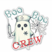 Spooky Nurse Ghost Haunted Hospital Crew Ghostly N Sticker (Voorkant)