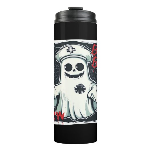 Spooky Nurse Ghost Haunted Hospital Crew Ghostly N Thermosbeker (Voorkant)