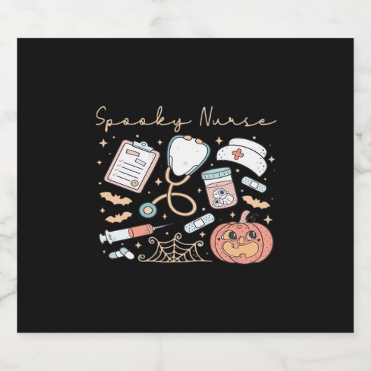 Spooky Nurse Life Oversized T-shirt Sparkling Wijnetiket (Enkel label)