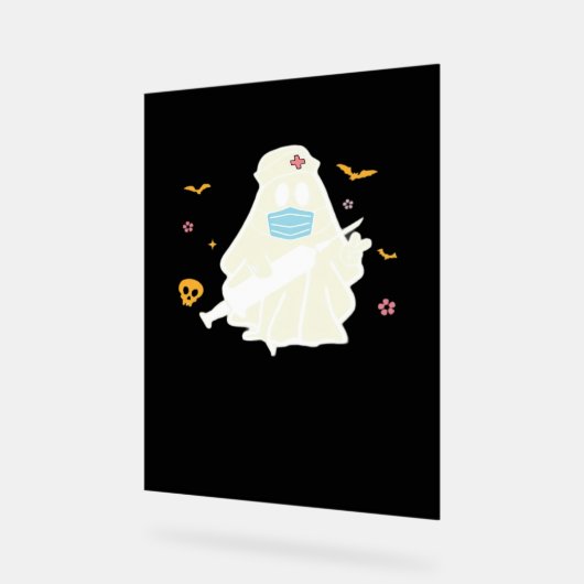 Spooky Nurse Practitioner Schattige Halloween Over Acryl Bord (Hoek)