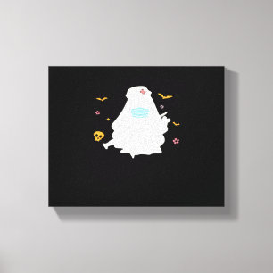 Spooky Nurse Practitioner Schattige Halloween Over Canvas Afdruk