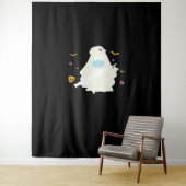 Spooky Nurse Practitioner Schattige Halloween Over Wandkleed (In situ)