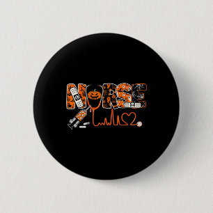 Spooky Nurse Pumpkin Halloween kostuum Rn CNA Mann Ronde Button 5,7 Cm