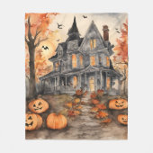 Spooky Old House AI Gegenereerd Fleece Deken (Voorkant)