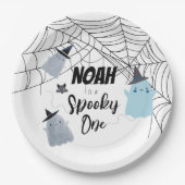 Spooky One | 1e verjaardag Borden | Blauwe Geesten Papieren Bordje (Voorkant)