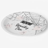 Spooky One | 1e verjaardag Borden | Pink Ghosts Papieren Bordje (Gekanteld)