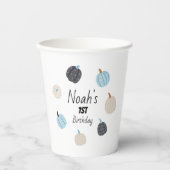 Spooky One | 1e verjaardag Cups | Blauwe pompoen Papieren Bekers (Voorkant)