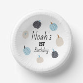 Spooky One | 1e verjaardag servies | Blauwe pompoe Papieren Kommen (Voorkant)