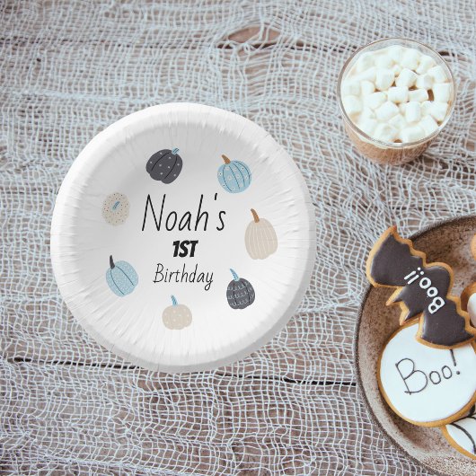 Spooky One | 1e verjaardag servies | Blauwe pompoe Papieren Kommen