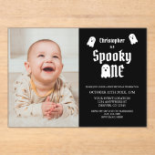 Spooky One 1st Birthday Acryl Uitnodigingen (Voorkant)
