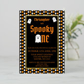 Spooky One 1st Birthday Folie Uitnodiging (Staand Voorkant)
