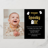 Spooky One 1st Birthday Folie Uitnodiging (Voorkant)